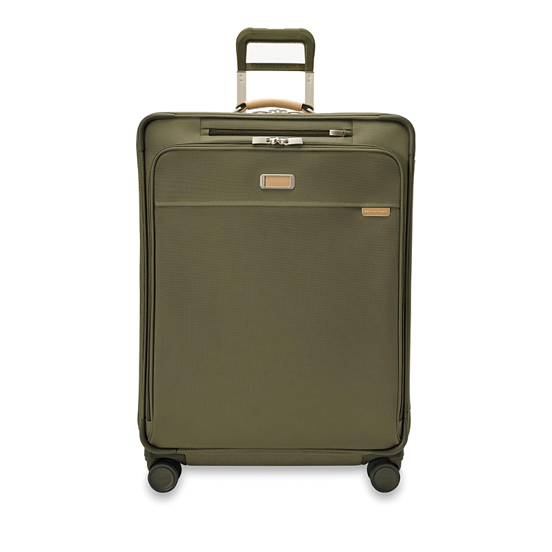 Briggs & Riley Baseline Large Expandable Spinner Suitcase In Olive