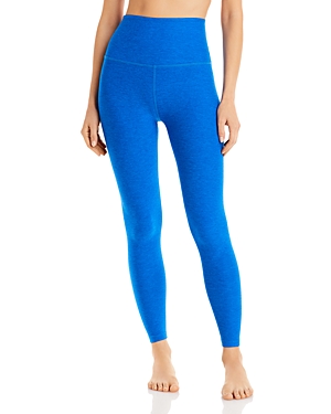 Beyond Yoga At Your Leisure Space Dye High Waist Midi Leggings In Wayfinder Blue Wave