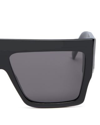 Polarized Flat Top Square Sunglasses, 57mm
