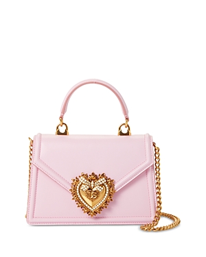 Dolce & Gabbana Leather Crossbody Bag In Candy Pink/gold | ModeSens