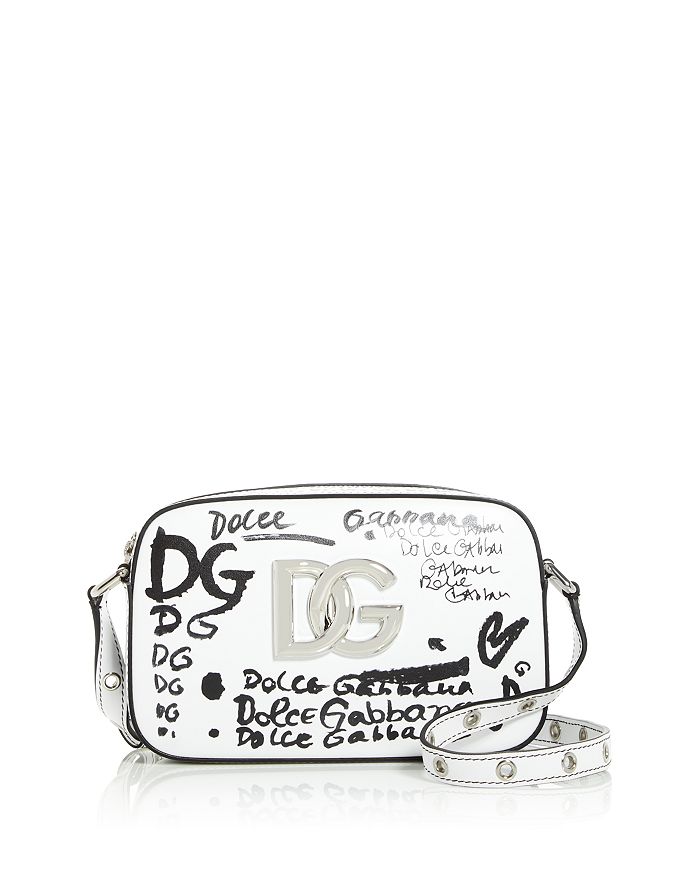 Dolce & Gabbana Graffiti Logo Print Leather Crossbody