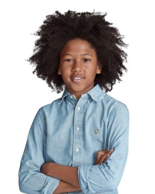 Boys' Chambray Button Down Dress Shirt - Big Kid