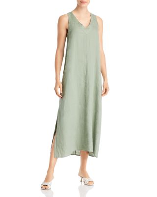 DKNY Linen V-Neck Maxi Dress | Bloomingdale's