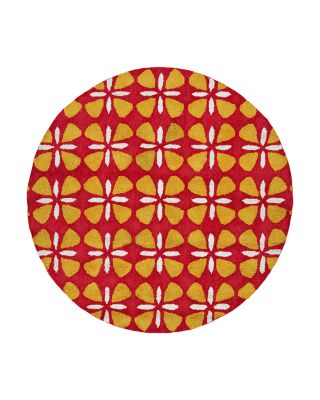 Hilary Farr Peranakan Tile Hpt03 Round Area Rug, 5'9 X 5'9 In Red ...