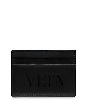 Shop Valentino Small Leather Credit Card Holder In Black