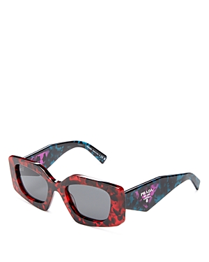 Prada Women's Irregular Square Sunglasses, 51mm In Red Tortoise/gray