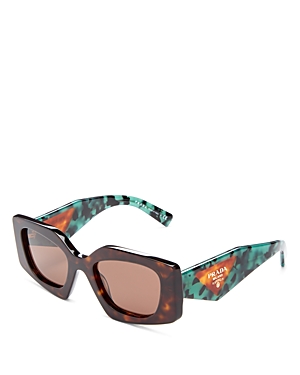 Prada Symbole Irregular Square Sunglasses, 51mm In Tortoise/brown