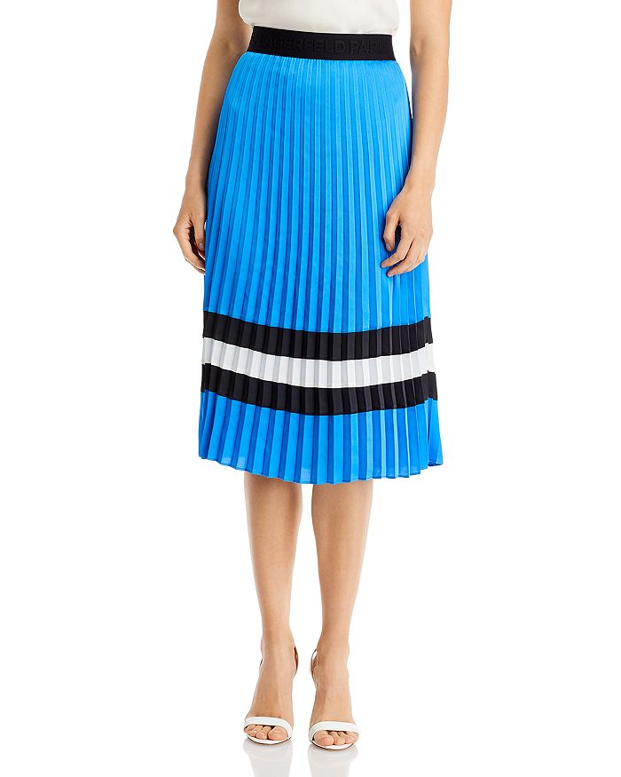 Buy COLORBLOCK PLEATED SKIRT MIDI DRESS Online - Karl Lagerfeld Paris