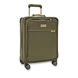 Shop Briggs & Riley Baseline Global Carry On Spinner Suitcase In Olive