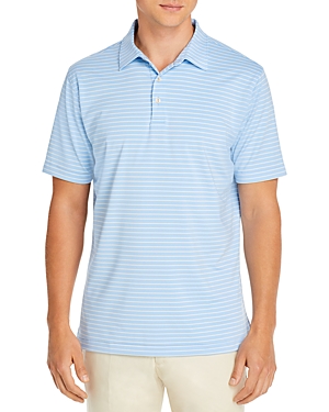 Peter Millar Hales Stripe Performance Polo In Cottage Blue/colada