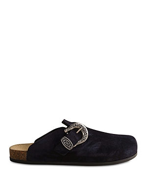 Brother Vellies Men's Greg Buckled Mules In Midnight