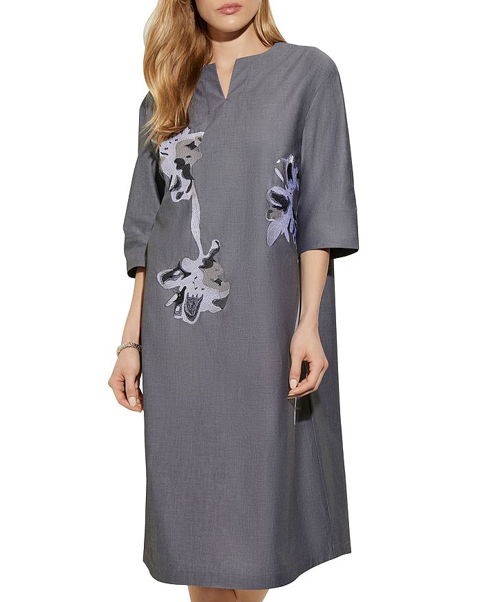 Misook Cotton Embroidered Caftan Dress | Bloomingdale's
