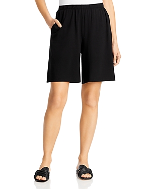 Eileen Fisher Black Stretch-jersey Shorts In Black