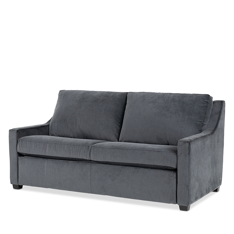 American Leather Perry Queen Sleeper Sofa In Haze Charcoal