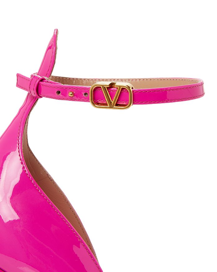 Shop Valentino Women's Block Heel Platform Pumps In Disco Pink