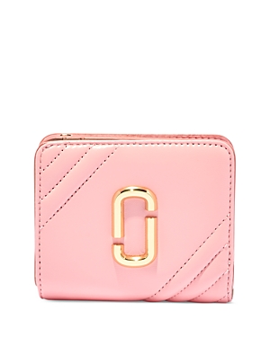 Marc Jacobs Compact Leather Wallet In Quartz Pink/silver
