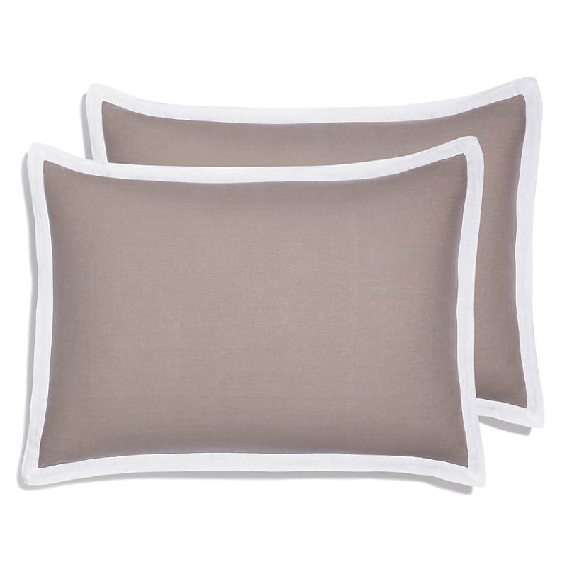 Amalia Home Collection Stonewashed Linen Standard Sham, Pair - Exclusive In Grey/white