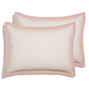 Amalia Home Collection Stonewashed Linen Standard Sham, Pair - 100% Exclusive In Natural/pink