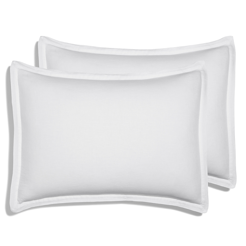 Amalia Home Collection Stonewashed Linen Standard Sham, Pair - Exclusive In White/white