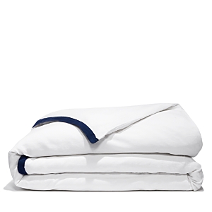 Amalia Home Collection Stonewashed Linen King Duvet Cover - 100% Exclusive In White/navy