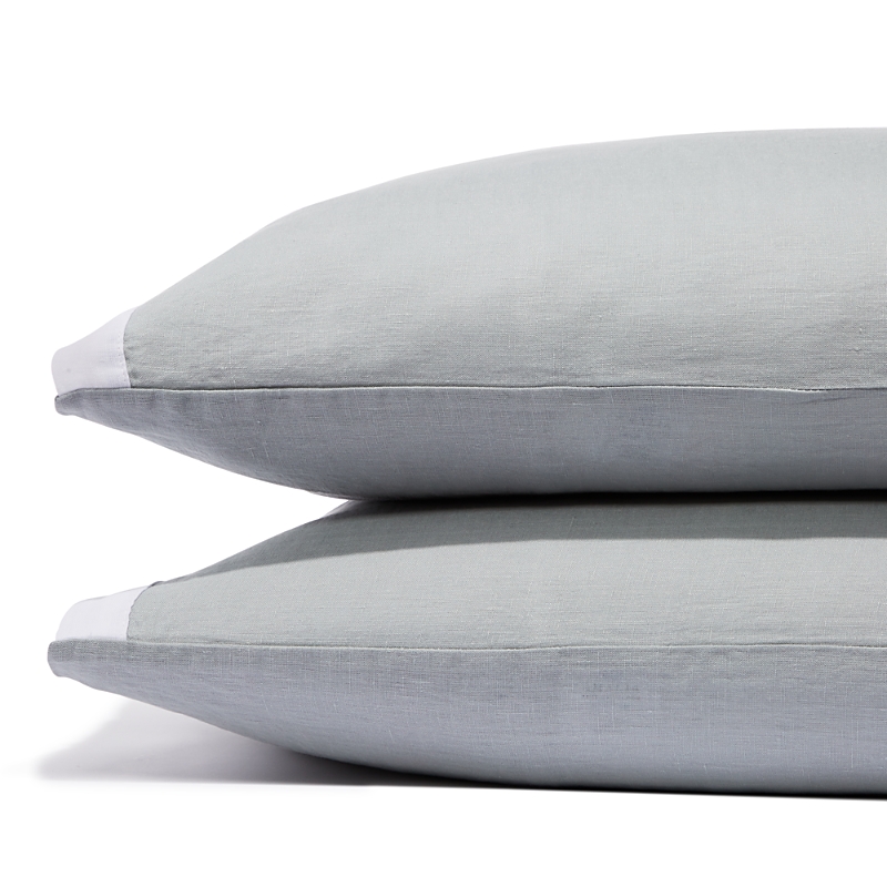 Amalia Home Collection Stonewashed Linen King Pillowcase, Pair - Exclusive In Dusty Blue