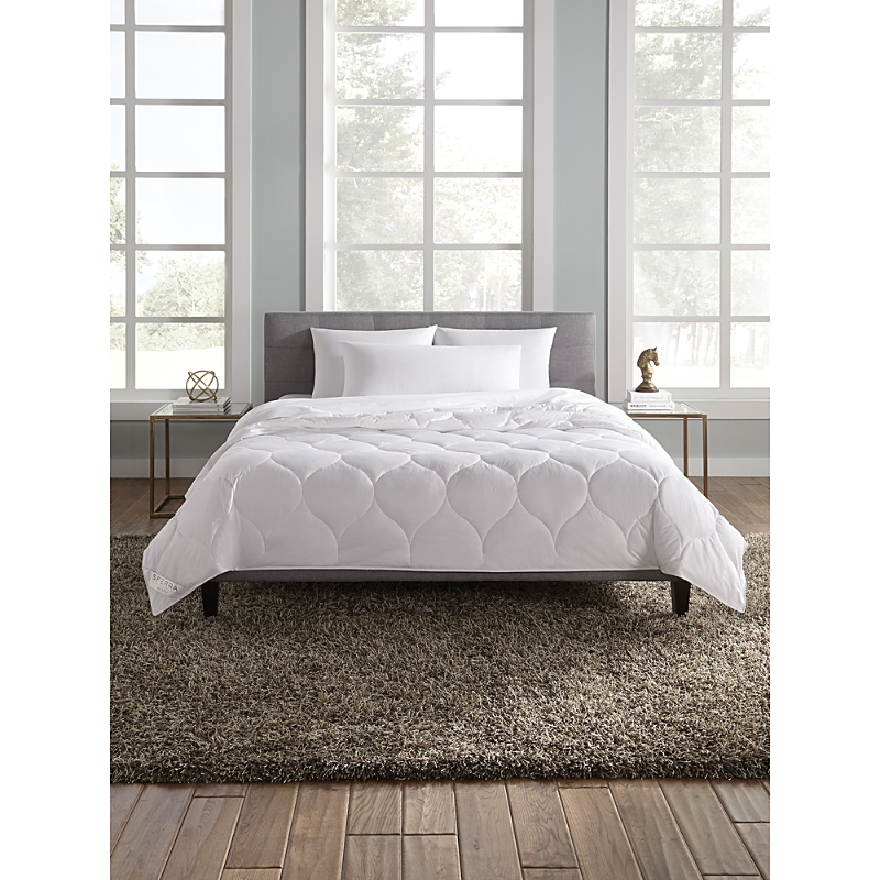 Sferra Buxton Queen Duvet Comforter, Medium Weight In White