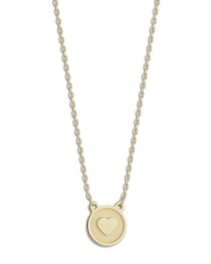 Bloomingdale's - Heart Disc Medallion Pendant Necklace in 14K Yellow Gold, 16" - 100% Exclusive