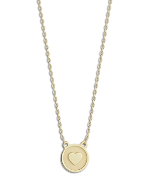 Bloomingdale's Heart Disc Medallion Pendant Necklace in 14K Yellow Gold, 16 - 100% Exclusive