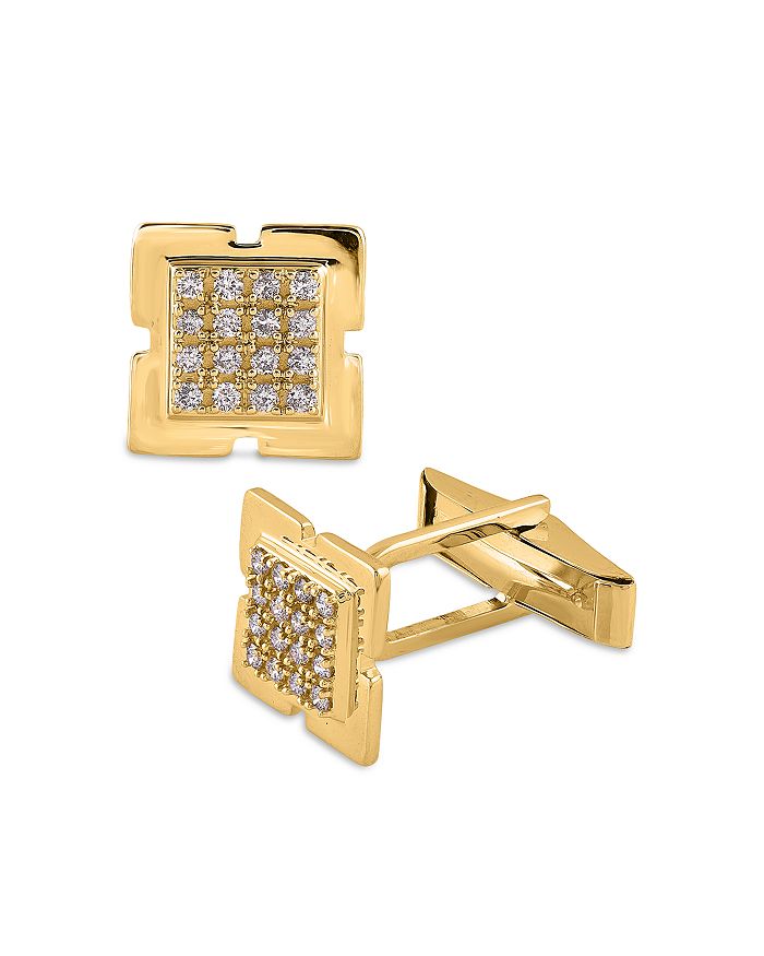 Bloomingdale's Diamond Geometric Cufflinks in 14K Yellow Gold, 0.50 ct