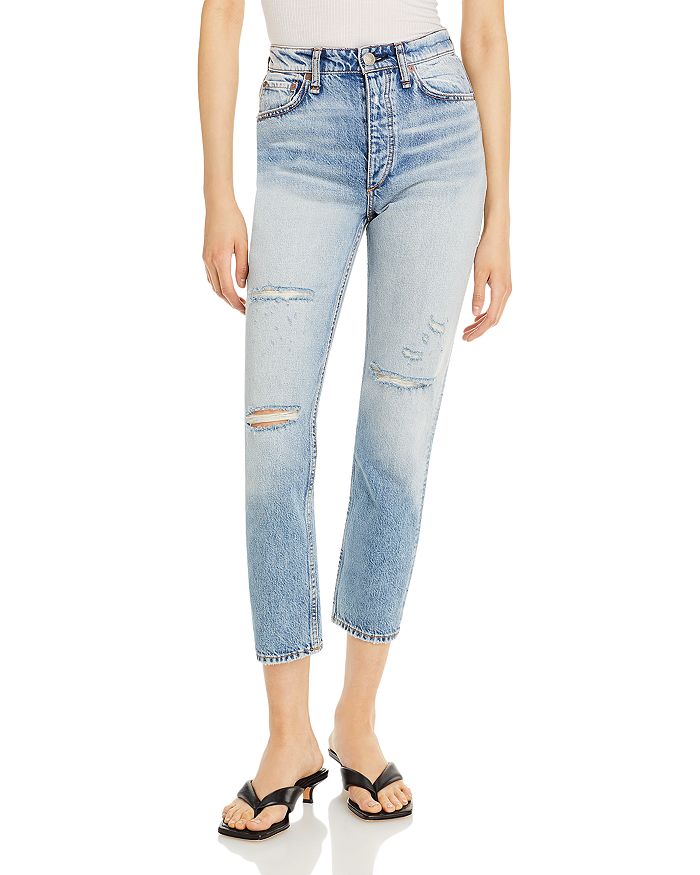 Rag & Bone Nina High Rise Ankle Slim Straight Cigarette Jeans In Danapointh