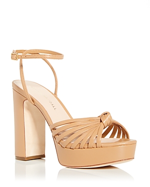 Loeffler Randall Rivka Metallic Knot Platform Sandals In Dune