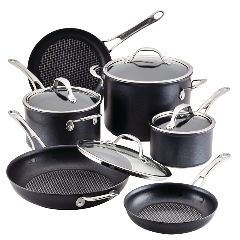 Anolon X Hybrid 10-pc. Non-stick Cookware Set In Gray
