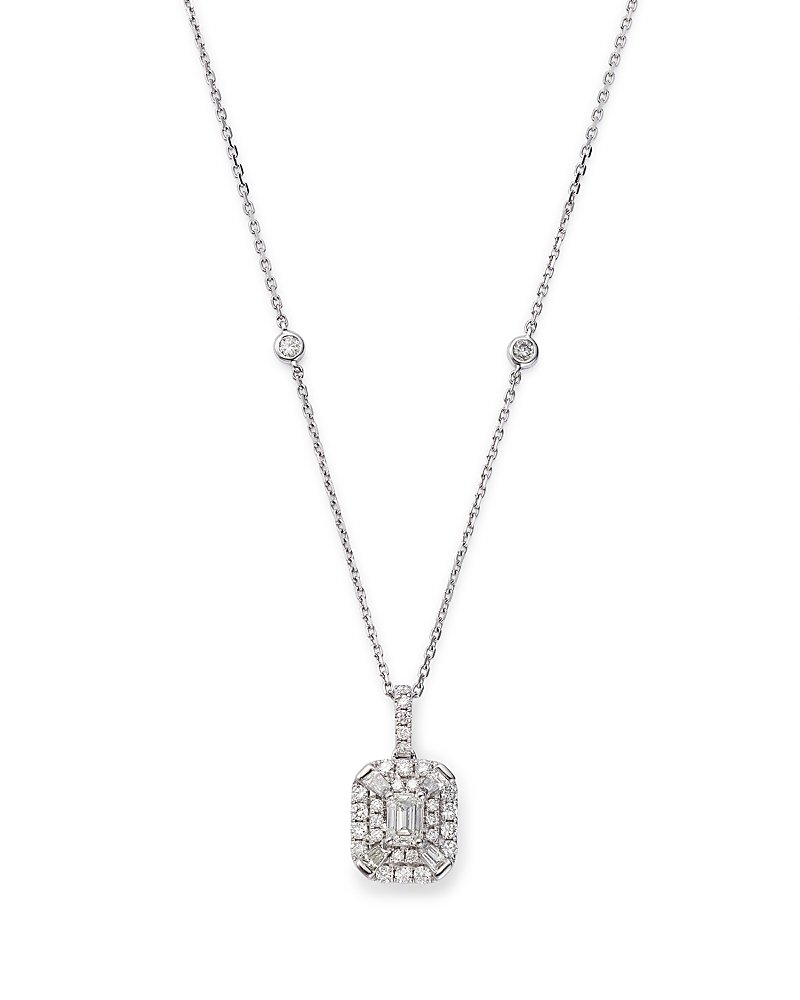 Bloomingdale's Diamond Mosaic Pendant Necklace In 14k White Gold, 0.80 Ct. T. W. - Exclusive In White