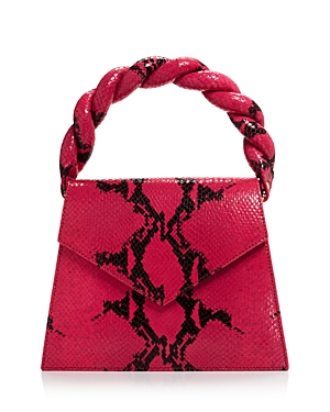 Anima Iris Zaza Grande Leather Handbag In Raspberry/gold