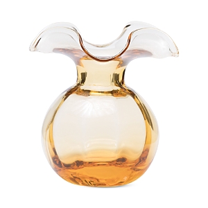 Shop Vietri Hibiscus Glass Medium Fluted Vase In Amber