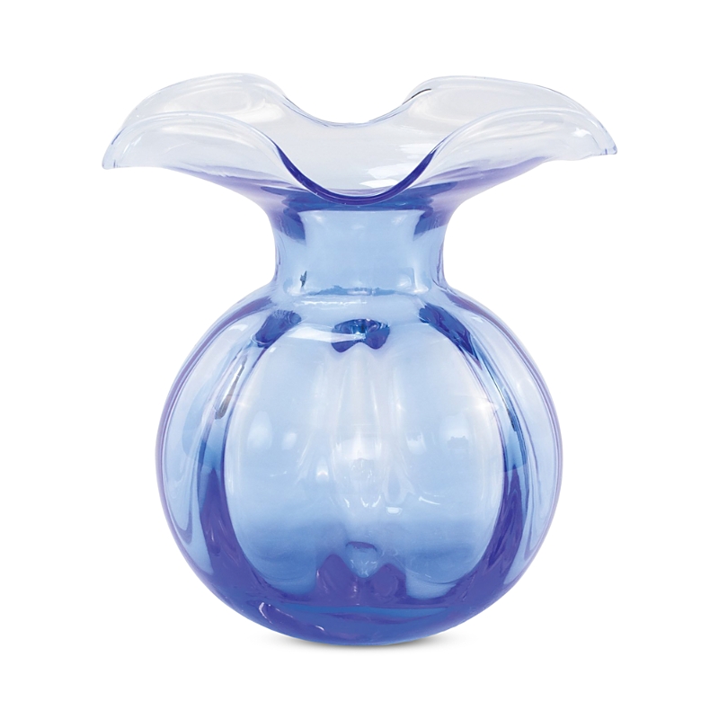 Vietri Hibiscus Glass Cobalt Medium Fluted Vase In Cobalt
