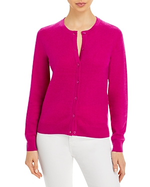 C By Bloomingdale's Cashmere C By Bloomingdale's Crewneck Cashmere Cardigan - 100% Exclusive In Mulberry