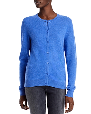 C By Bloomingdale's Cashmere C By Bloomingdale's Crewneck Cashmere Cardigan - 100% Exclusive In Dark Peri Heather