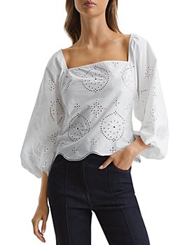 REISS - Becci Eyelet Embroidered Top