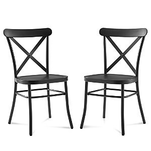 Sparrow & Wren Camille Metal Chair, Set Of 2 In Matte Black