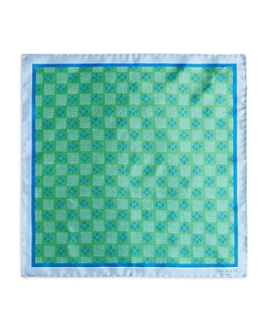 Ted Baker Geo Print Pocket Square In Green