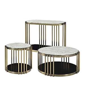 Furniture Of America Athens Black and Glossy White 3 Piece Coffee Table Set
