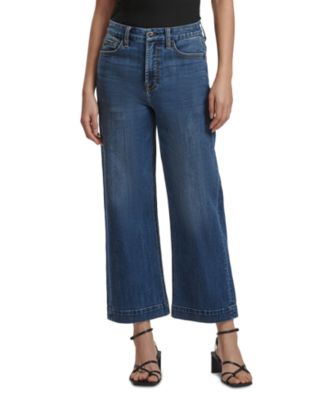 Jen 7 High Rise Cropped Wide Leg Jeans in Wisteria | Bloomingdale's