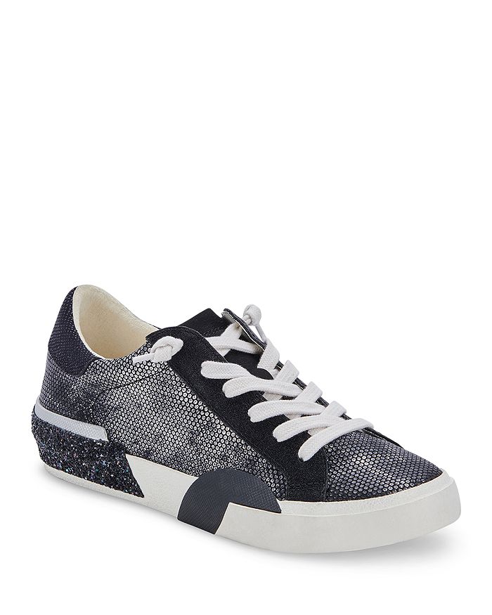Dolce Vita Zina Sneaker In Gunmetal Leather