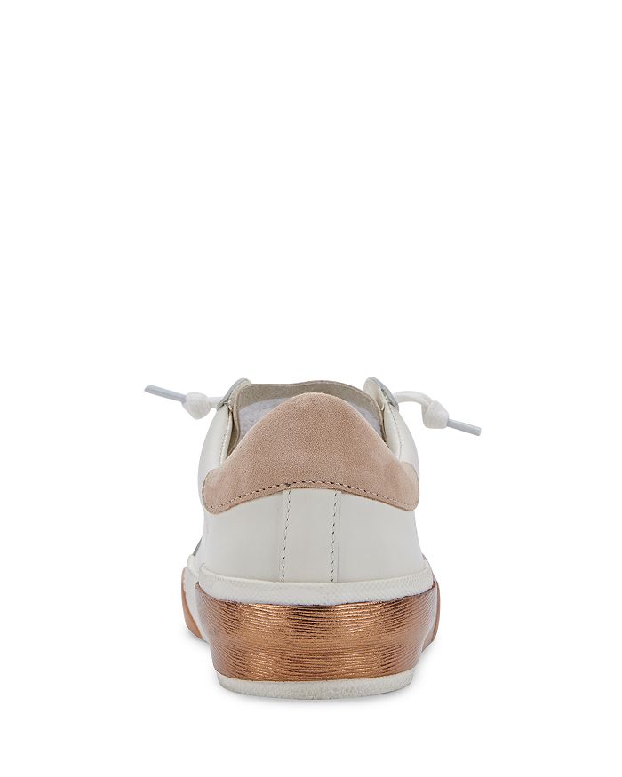 Shop Dolce Vita Women's Zina Low Top Sneakers In White/tan Leather