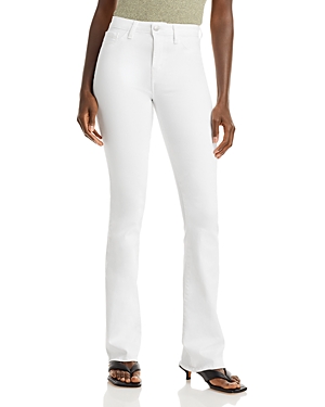 Shop L Agence L'agence Selma Cotton Stretch High Rise Bootcut Jeans In Blanc