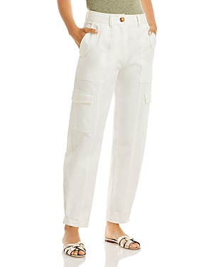 Derek Lam 10 Crosby Elian Utility Pants In Wash-white