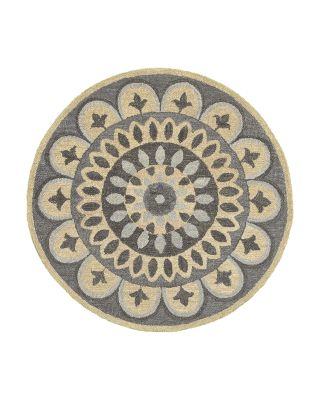 Lr Home Radiance Modern Bloomed Mandala Round Area Rug, 6' x 6'