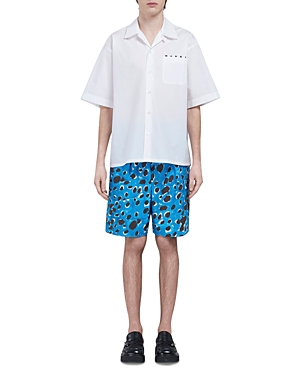 Marni Bermuda Shorts With Pop Dots Print In Cobalt