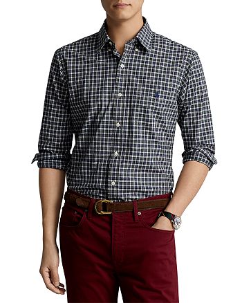 Polo Ralph Lauren - Cotton Stretch Oxford Plaid Slim Fit Button Down Shirt